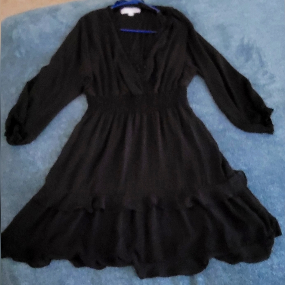 Emma& Michelle Elegant Black Organza Women's Dress